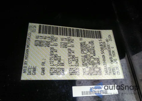 2016 Nissan Titan Xd Pro-4X Diesel из США, поврежденный, VIN 1N6BA1F4XGN506855